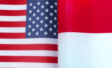 ABD ve Endonezya 'nın ulusal bayraklarının parçaları.