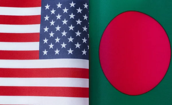 Fragments National Flags United States Bangladesh Close — Stock Photo, Image