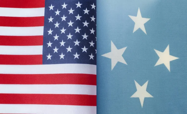 Fragmentos Las Banderas Nacionales Los Estados Unidos Los Estados Federados —  Fotos de Stock