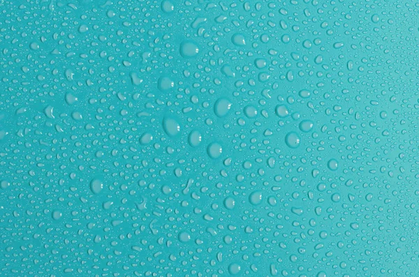 Fondo Azul Verde Con Grandes Pequeñas Gotas Agua Textura Una —  Fotos de Stock