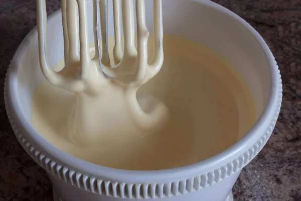 Masa Galletas Batida Con Una Batidora Lista Para Hornear Masa — Foto de Stock