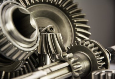 gri zemin üzerine metal Dişliler