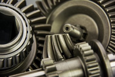 gri zemin üzerine metal Dişliler