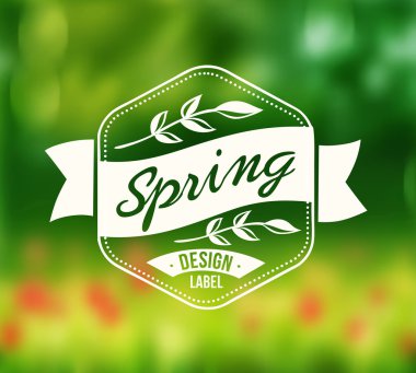 Parlak bahar arka plan etiketi 