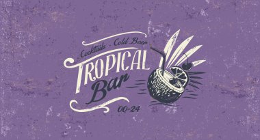 Tropikal bar için işareti şablon