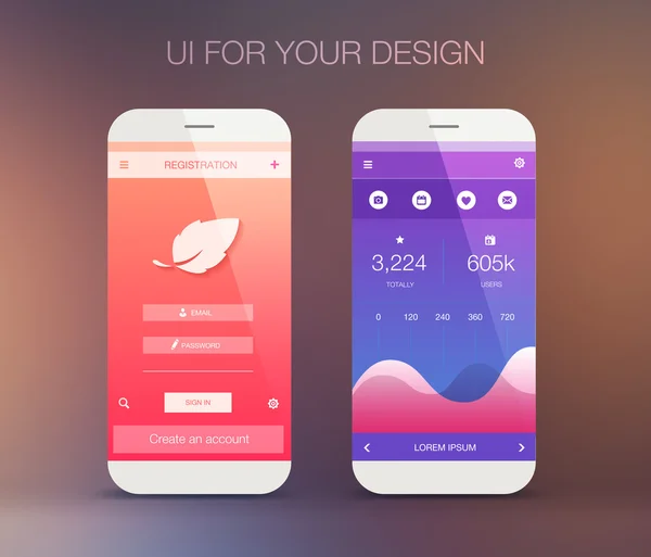 Mobilní aplikace rozhraní design — Stockový vektor