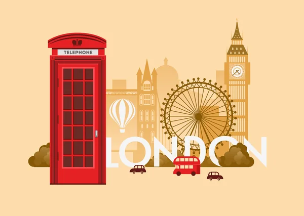 Fondo del paisaje urbano de Londres — Vector de stock