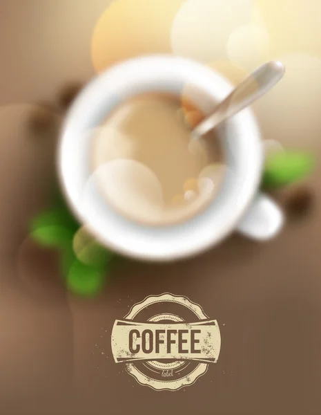 Background with white cup of coffee — Stock Vector