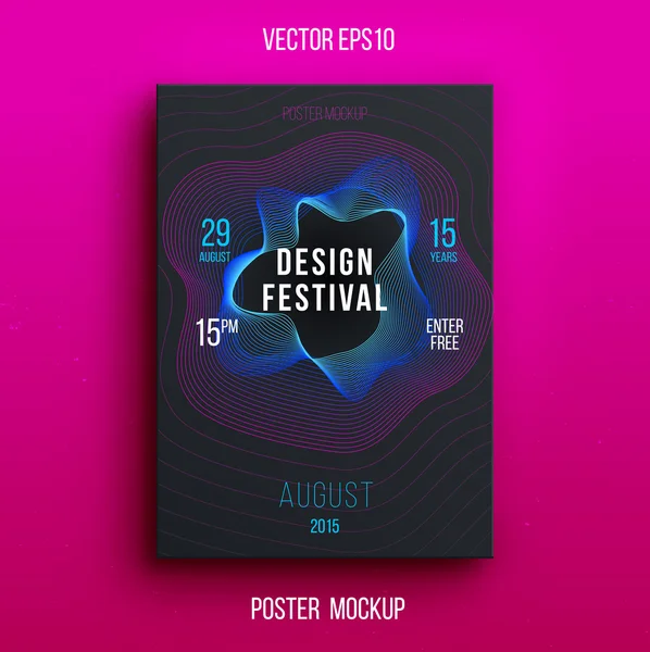 Modèle d'affiche du festival de design — Image vectorielle