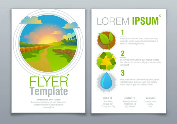 Design Of Eco Brochure — Stock Vector