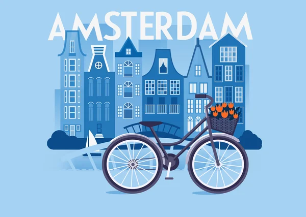 Amsterdam Cityscape background — Stock Vector