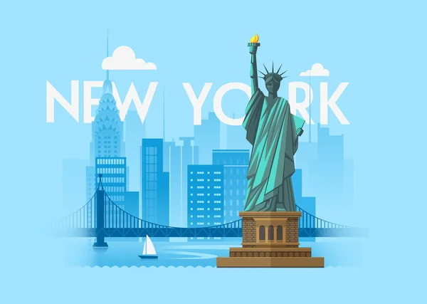Νέα Υόρκη Cityscape φόντο σχεδίασης — Διανυσματικό Αρχείο