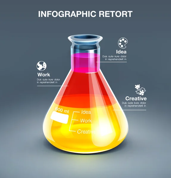 Chemii kolby infografikę ilustracja — Wektor stockowy