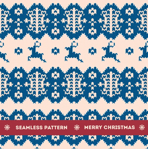 완벽 한 크리스마스 뜨개질 패턴 — 스톡 벡터