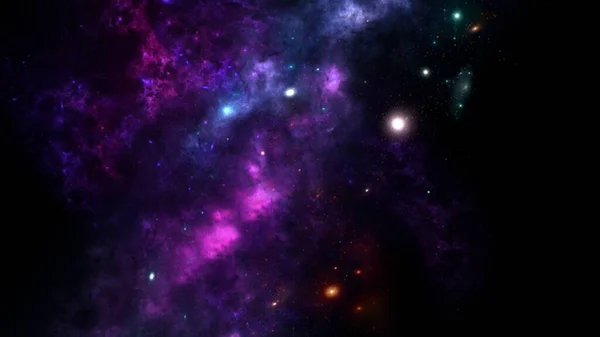 Πλανήτες Και Γαλαξίας Ταπετσαρία Επιστημονικής Φαντασίας Ομορφιά Του Βαθιού Διαστήματος — Φωτογραφία Αρχείου