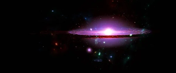 Космічна Сцена Планетами Зірками Галактиками Чорна Діра Планети Галактика Науково — стокове фото
