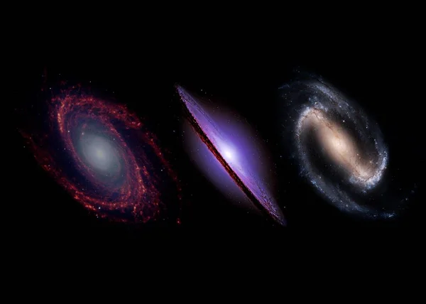 Universe all existing matter and space considered as a whole the cosmos. scene with planets, stars and galaxies in outer space showing the beauty of space exploration