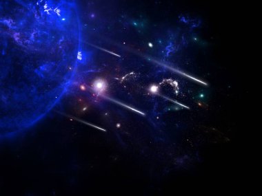 Galaksi milyonlarca ya da milyarlarca yıldızın gaz ve tozla birlikte yerçekiminin etkisiyle bir arada olduğu bir sistemdir. Uzay Seyahati, Hayal İçin Arkaplan