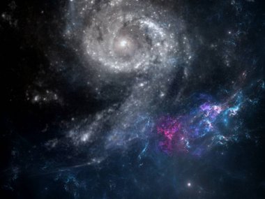 Gezegenler ve galaksiler, bilim kurgu duvar kağıtları. Derin uzayın güzelliği. Evrende milyarlarca galaksi Kozmik sanat arka planında