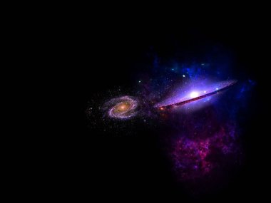 Bilim kurgu duvar kağıdı. Derin uzayın güzelliği. Arkaplan için renkli grafikler, su dalgaları, bulutlar, gece gökyüzü, evren, galaksi, gezegenler, Kredi uygulaması Üretimi gibi