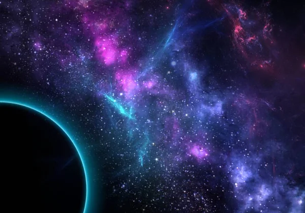 Science Fiction Wallpaper Beauty Deep Space Colorful Graphics Background Water — Stock Photo, Image