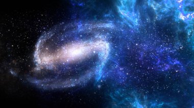 Derin uzayın güzelliği. Arkaplan için renkli grafikler, su dalgaları, bulutlar, gece gökyüzü, evren, galaksi, gezegenler gibi