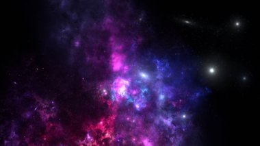 Derin uzayın güzelliği. Arkaplan için renkli grafikler, su dalgaları, bulutlar, gece gökyüzü, evren, galaksi, gezegenler gibi