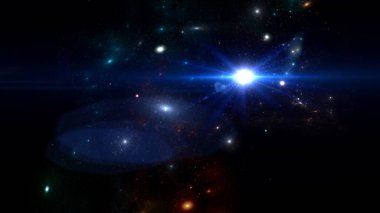 Derin uzayın güzelliği. Arkaplan için renkli grafikler, su dalgaları, bulutlar, gece gökyüzü, evren, galaksi, gezegenler gibi