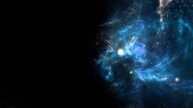 Derin uzayın güzelliği. Arkaplan için renkli grafikler, su dalgaları, bulutlar, gece gökyüzü, evren, galaksi gibi,