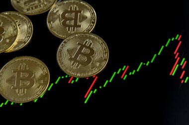 Kripto para birimi bitcoin. Geleceğin parası en yüksek seviyede. Bitcoin finans kavramı