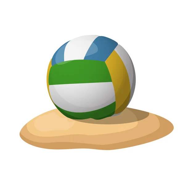 Voleibol en la arena. Ilustración vectorial — Vector de stock