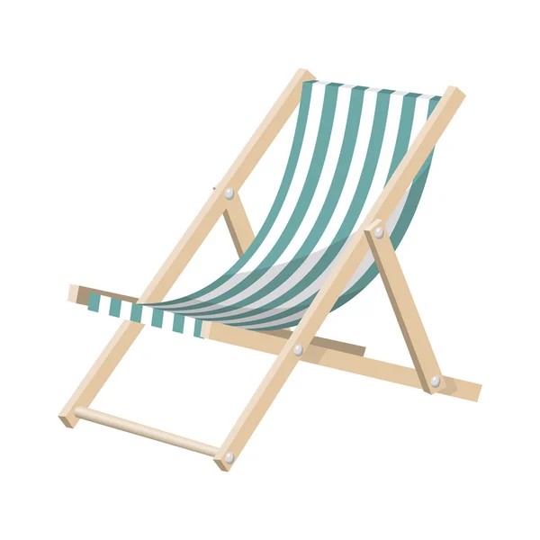 Ilustração vetorial da cadeira de sol listrada isolada sobre fundo branco . — Vetor de Stock