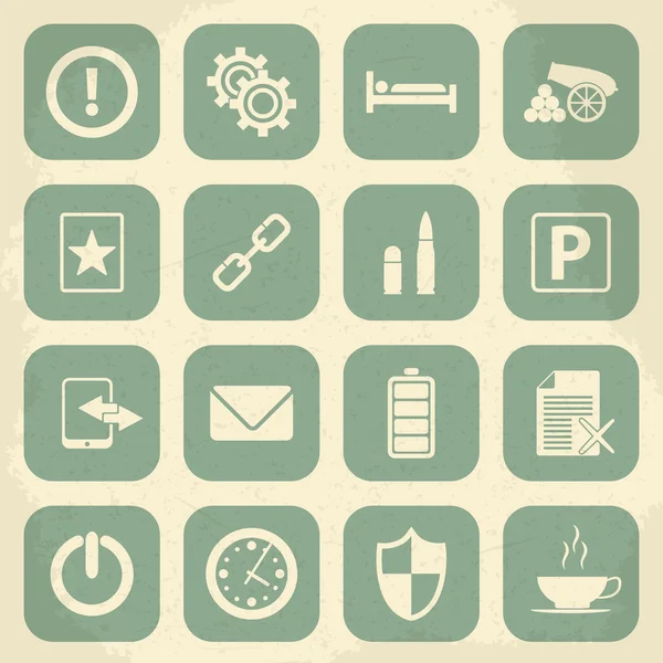 Universal Retro Icons For Web and Mobile. Vector illustration — Stock Vector