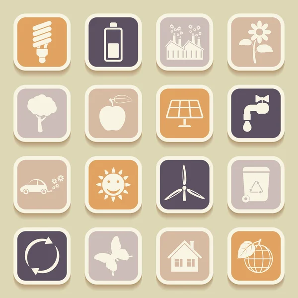 Ecologie universele iconen voor web en mobiele toepassingen. Vectorillustratie — Stockvector