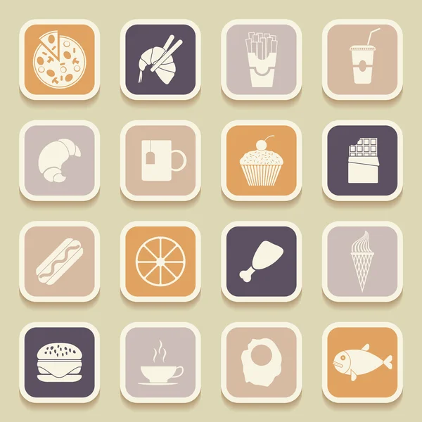 Iconos universales de alimentos para aplicaciones web y móviles. Ilustración vectorial — Vector de stock