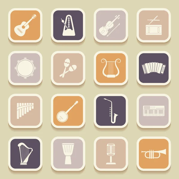 Musical instruments universal icons for web and mobile applications. Vector illustration — Stock Vector