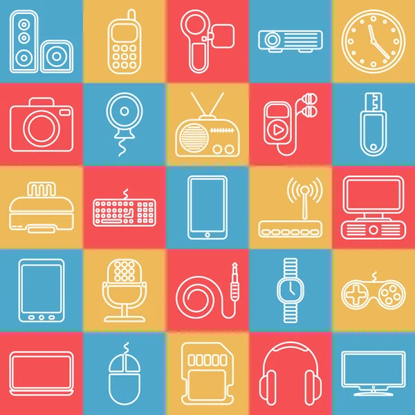 Conjunto de iconos de línea de gadgets vectoriales — Archivo Imágenes Vectoriales