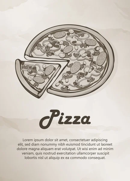 Pizza. Vintage Menu, Label, Logo, Frame, Brochures. Design Templates. Vector illustration. — Stock Vector