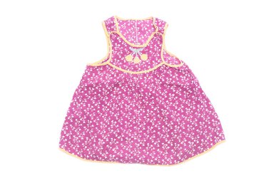 Beyaz arkaplan görünümünde izole edilmiş Retro stili bebek elbisesi.