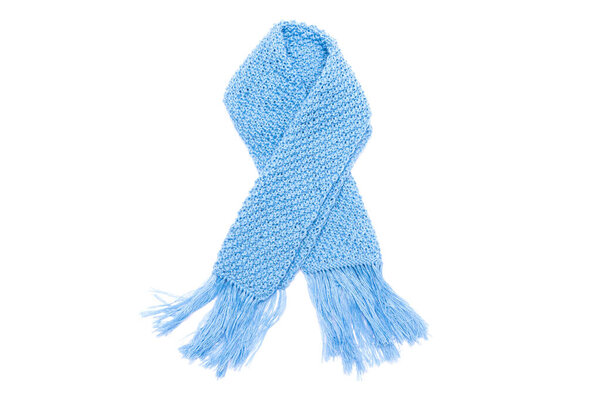Blue scarf isolated on the white background.