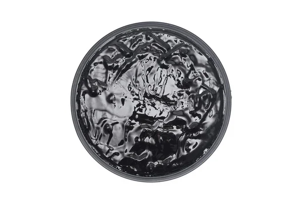 Schwarze Farbe Acrylfarbe Isoliert Auf Weißem Hintergrund — Stockfoto
