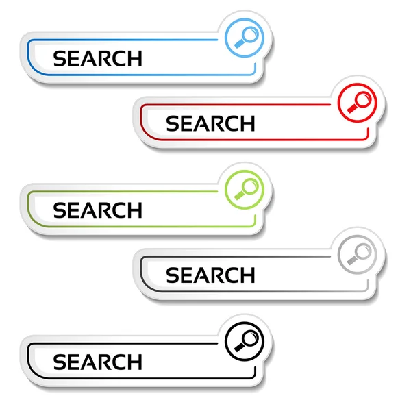 Botones de búsqueda con símbolo de lupa — Vector de stock