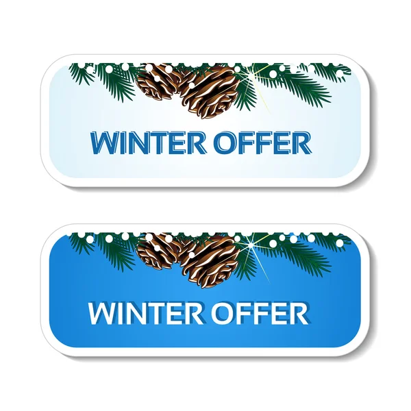 Papel invierno oferta banners — Vector de stock