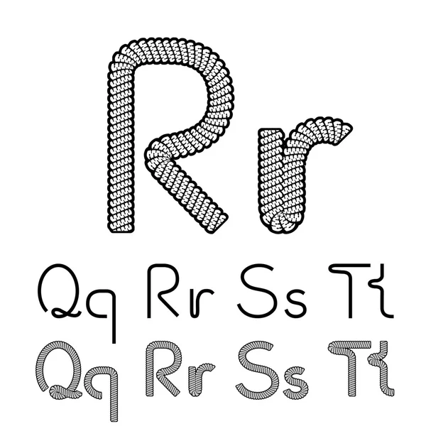 Zwirnschriftalphabet — Stockvektor