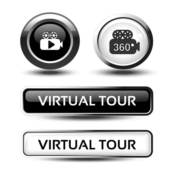 Symbols for virtual tour — Stock Vector