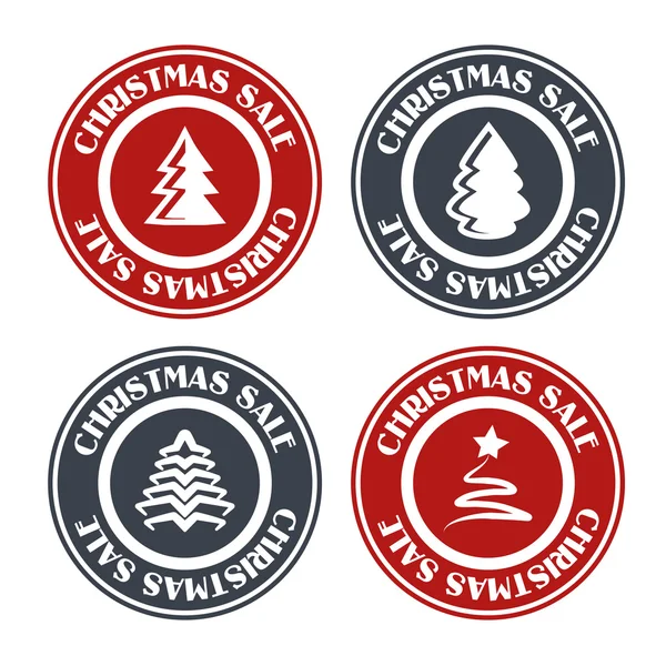 Selos de árvore de Natal — Vetor de Stock