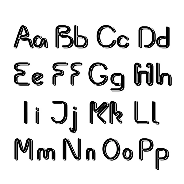 Black font alphabet — Stock Vector