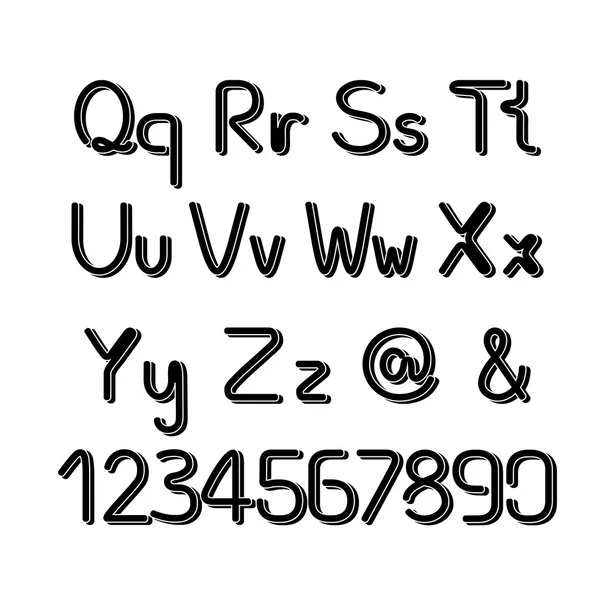 Zwarte lettertype alfabet — Stockvector