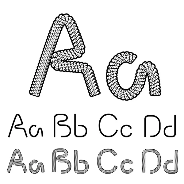 Bindgaren lettertype alfabet — Stockvector