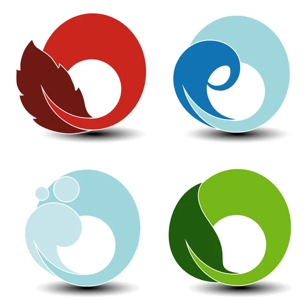 Éléments circulaires de symboles naturels — Image vectorielle